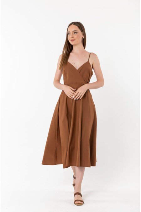 Kahve Elbise Poplin Kumaş Kahve Elbise Poplin Kumaş