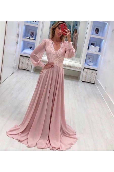 Pembe Abiye Şifon Kumaş