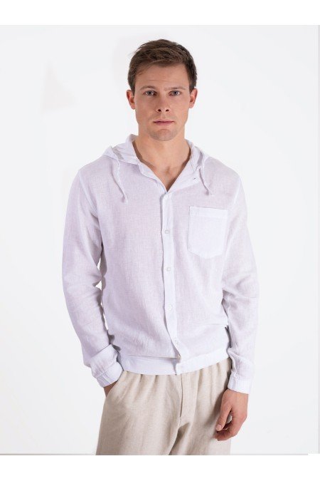 Beyaz Erkek Gömlek Keten