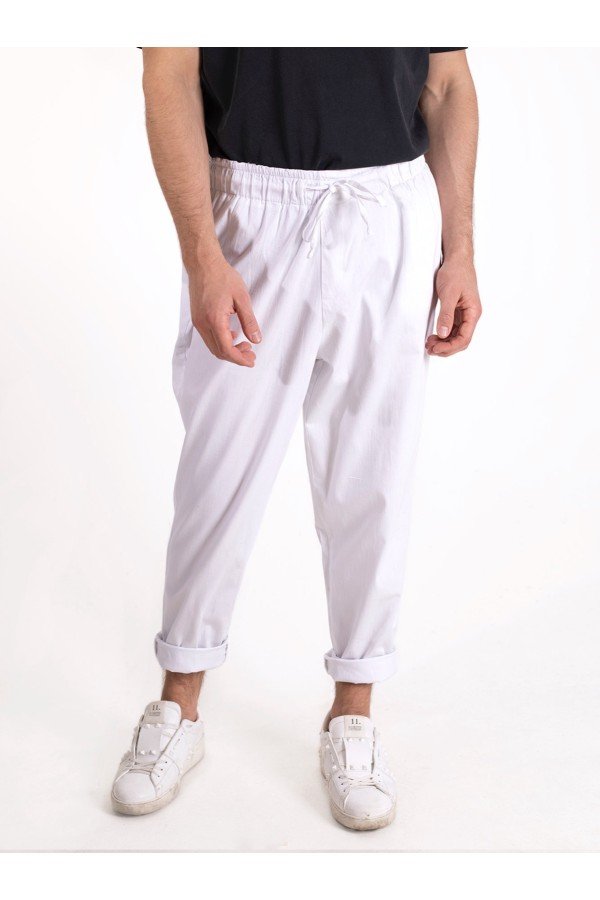 Beyaz Erkek Pantolon Denimkumaş Beyaz Erkek Pantolon Denimkumaş