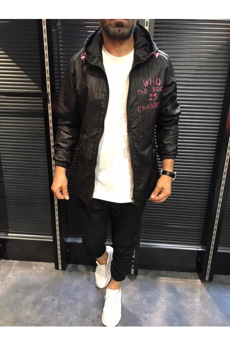 Siyah Beyaz Erkek Mont