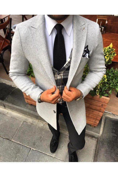 Gri Erkek Takım Elbise 3 Lü