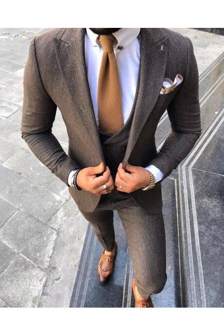 Kahve Erkek Takım Elbise
