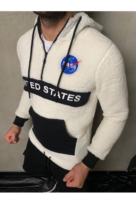 Beyaz Erkek Sweatshırt