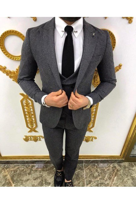 Koyu Gri Erkek Takım Elbise
