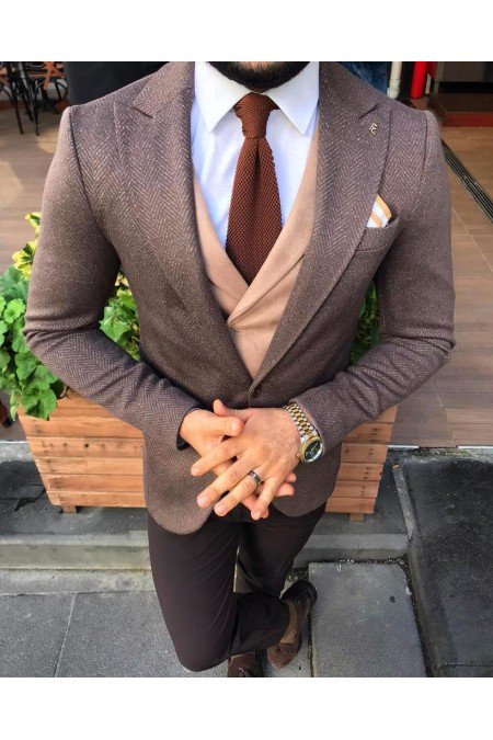 Kahve Erkek Takım Elbise