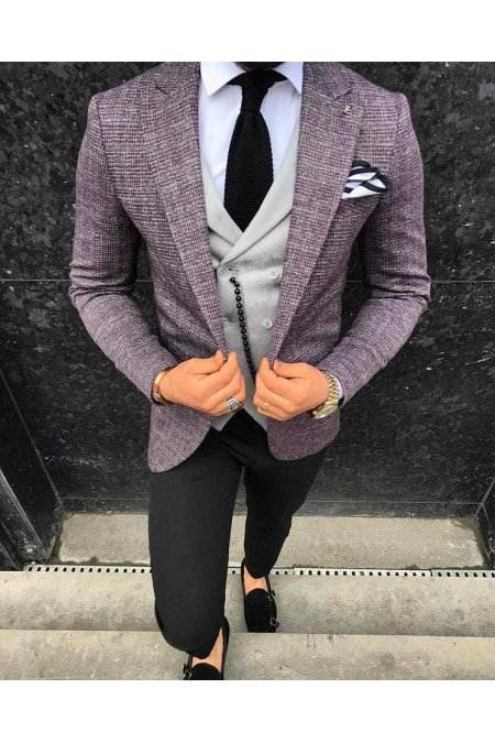 Lila Erkek Takım Elbise