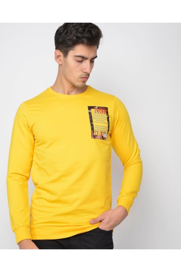 Sarı Erkek Sweatshırt Sarı Erkek Sweatshırt