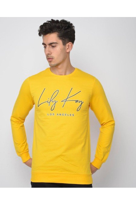 Sarı Erkek Sweatshırt