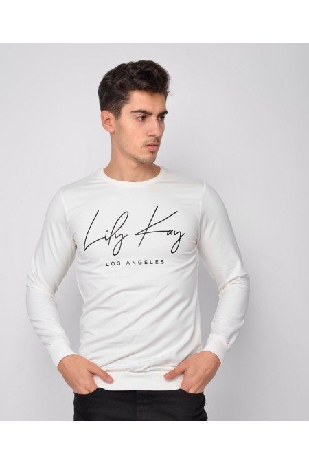 Beyaz Erkek Sweatshırt