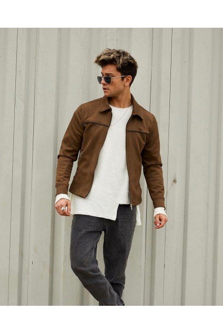 Kahve Erkek Mont Süet Kahve Erkek Mont Süet