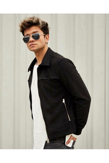 Siyah Erkek Mont Süet Siyah Erkek Mont Süet