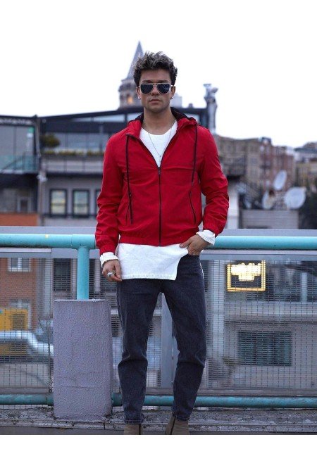 Kırmızı Erkek Mont Kırmızı Erkek Mont