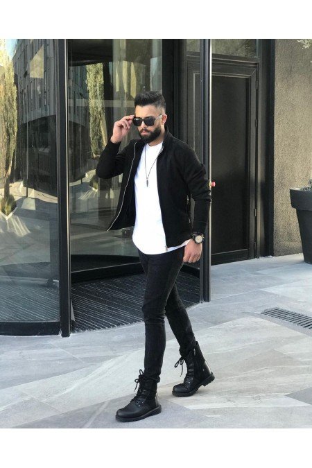 Siyah Erkek Mont Süet Siyah Erkek Mont Süet