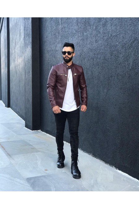 Bordo Erkek Mont Deri Bordo Erkek Mont Deri