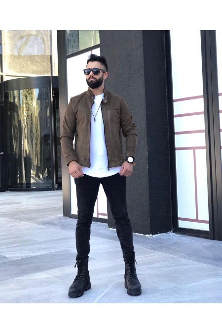 Haki Erkek Mont Süet Haki Erkek Mont Süet