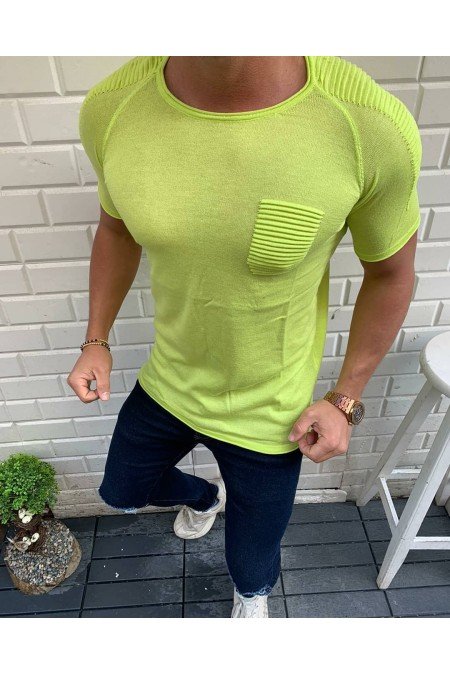 Neon Sarı Erkek Kazak