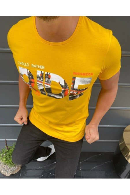 Sarı Erkek T-Shırt