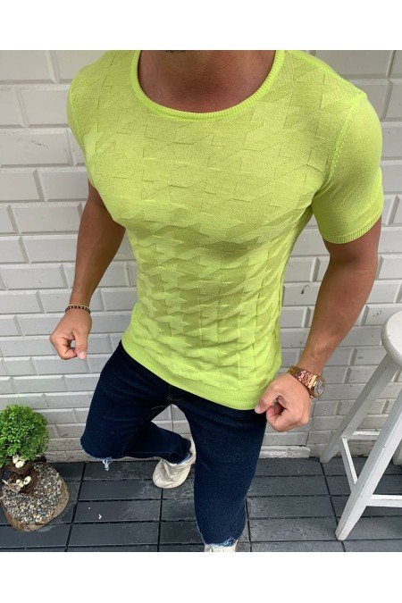 Neon Sarı Erkek Kazak