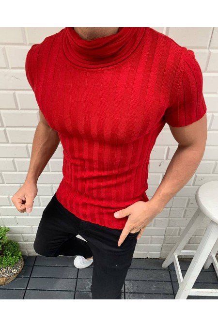 Kırmızı Erkek T-Shırt Triko