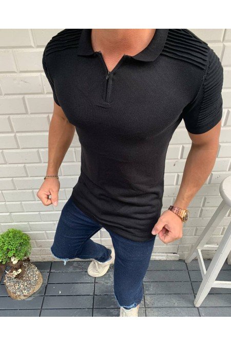 Siyah Erkek T-Shırt Triko