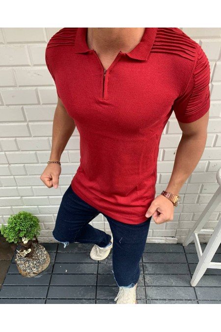 Kırmızı Erkek T-Shırt Triko