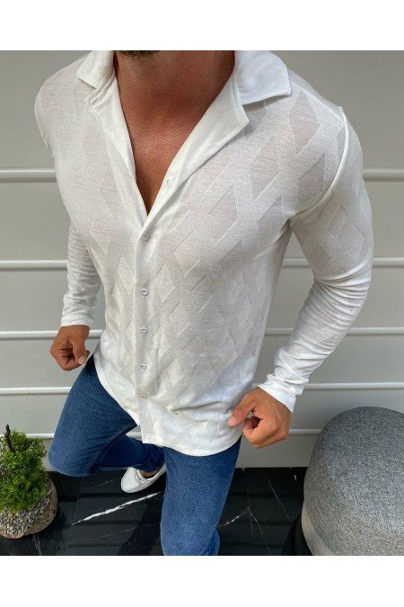 Beyaz Erkek Hırka Beyaz Erkek Hırka