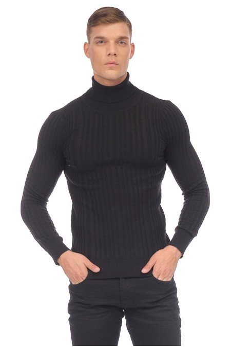 Siyah Erkek Kazak Triko