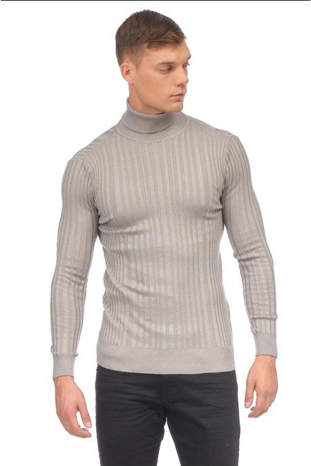 Gri Erkek Kazak Triko