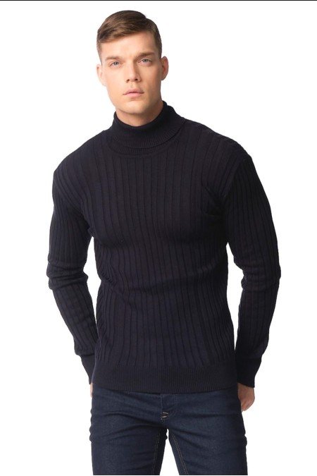 Lacivert Erkek Kazak Triko