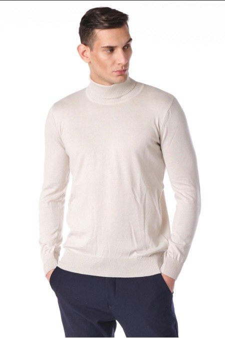 Ekru Erkek Kazak Triko