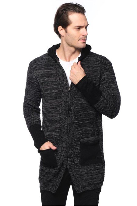 Antrasit Erkek Hırka Triko