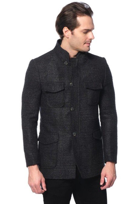 Antrasit Erkek Mont