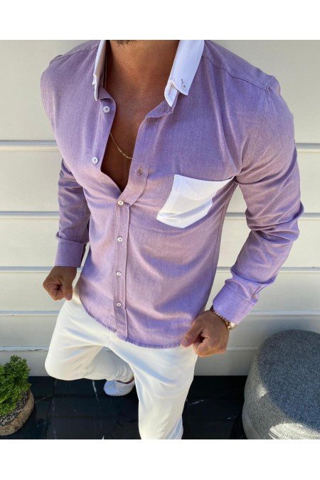 Mor Erkek Gömlek