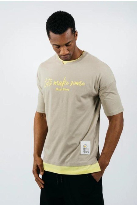 Bej Erkek T-Shırt