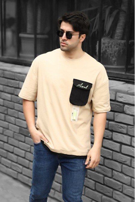 Bej Erkek T-Shırt