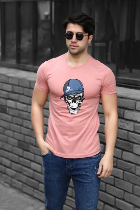 Pembe Erkek T-Shırt