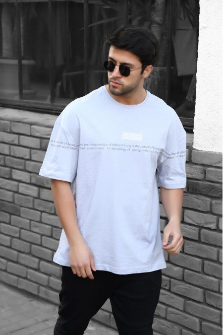 Buz Mavisi Erkek T-Shırt