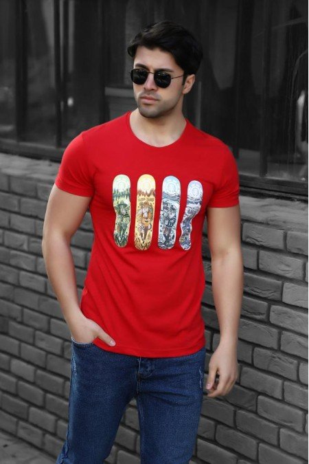 Kırmızı Erkek T-Shırt