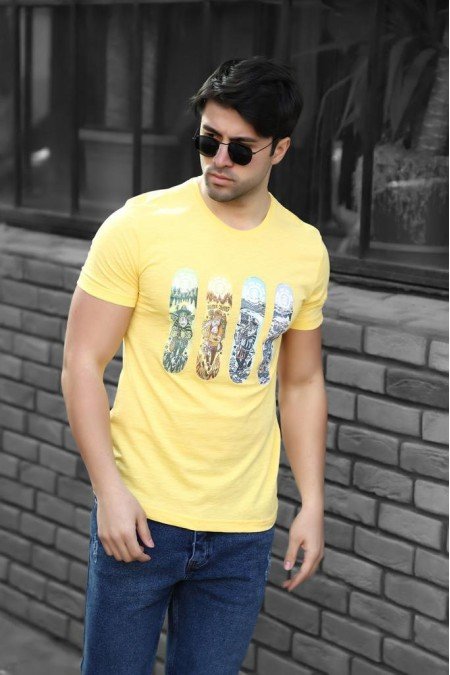 Sarı Erkek T-Shırt